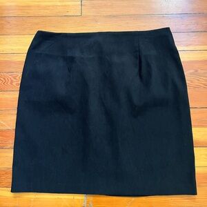 Vintage Black Short Suede Skirt with Zipper